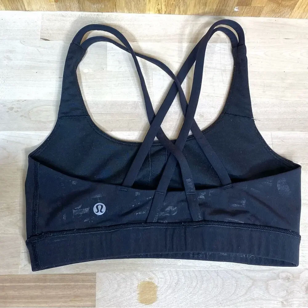 Lululemon Black Energy Manifesto Rare Sports Bra 4